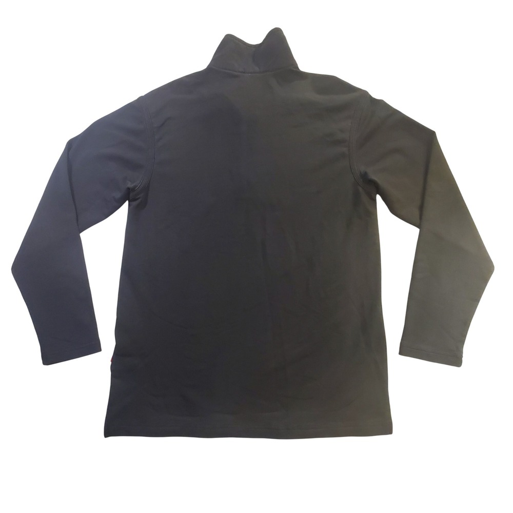 Prada Mens Quarter Zip Pullover Black Red Logo Mesh Collar Mock Neck Sweatshirt - Picture 2 of 16